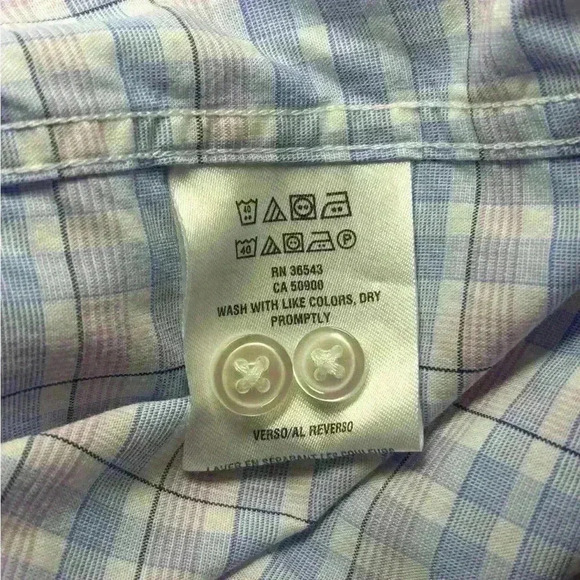 Tommy Hilfiger Slim Fit Stretch Size XL. Neck 17 34/35. Plaid button up shirt - Picture 5 of 6